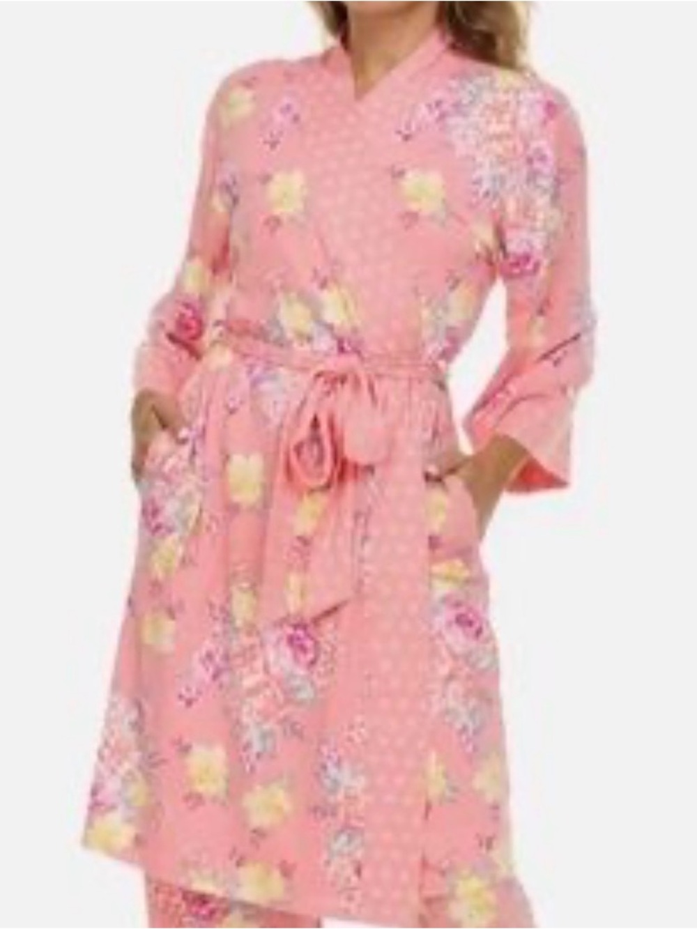 Flora Nikrooz Pink Floral Tie-Waist Robe